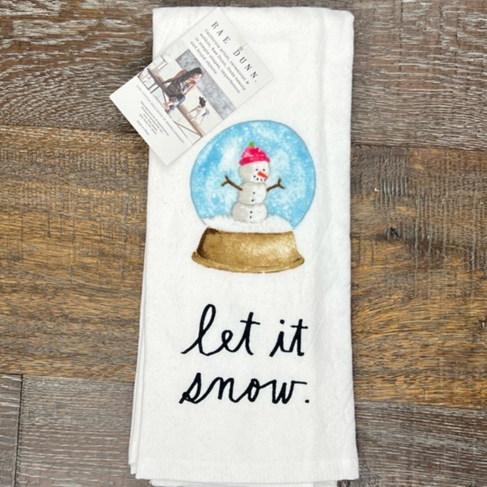 Rae Dunn - ‘Let It Snow’ dish towels (2). NWT